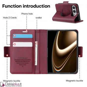 Dirbtinės odos dėklas - bordo (Apple Iphone Duo)